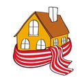 House wrapped in a scarf Royalty Free Stock Photo