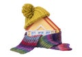 House is wrapped in a scarf. Royalty Free Stock Photo
