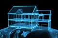 House xray blue transparent Royalty Free Stock Photo