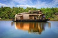 Houseboat in backwaters in India Royalty Free Stock Photo