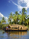 Houseboat in backwaters, India Royalty Free Stock Photo