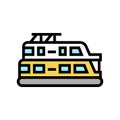 houseboat boat color icon vector illustration