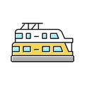 houseboat boat color icon vector illustration