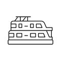 houseboat boat line icon vector illustration