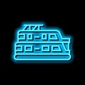 houseboat boat neon glow icon illustration