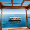 houseboat floating on top of of