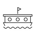 Houseboat home thin line icon