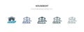 Houseboat icon in different style vector illustration. two colored and black houseboat vector icons designed in filled, outline,