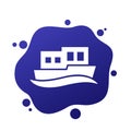 houseboat icon, float house vector