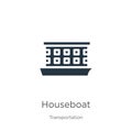 Houseboat icon vector. Trendy flat houseboat icon from transportation collection isolated on white background. Vector illustration