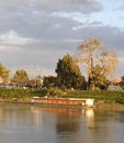 Houseboat in jhelum river srinagar kashmir Royalty Free Stock Photo