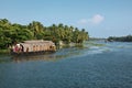 Houseboat on Kerala backwaters Royalty Free Stock Photo