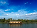 Houseboat on Kerala backwaters, India Royalty Free Stock Photo