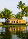 Houseboat on Kerala Backwaters, India Royalty Free Stock Photo