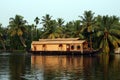 Houseboat on Kerala backwaters, India Royalty Free Stock Photo