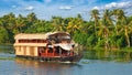 Houseboat on Kerala backwaters, India Royalty Free Stock Photo