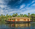 Houseboat on Kerala backwaters, India Royalty Free Stock Photo