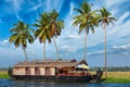 Houseboat on Kerala backwaters, India Royalty Free Stock Photo