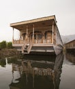 Houseboat in a lake, Dal Lake, Srinagar, Jammu And Kashmir, India Royalty Free Stock Photo