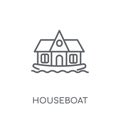 houseboat linear icon. Modern outline houseboat logo concept on