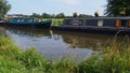 A houseboat on the Macclesfield Canal near Manchester in Northern England Royalty Free Stock Photo