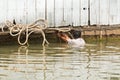 Houseboat moving in Vietnam