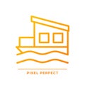 Houseboat pixel perfect gradient linear vector icon