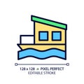 Houseboat pixel perfect RGB color icon