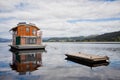 Houseboat on river Royalty Free Stock Photo