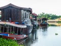 Houseboat in the Tha Chin River Nakhonpathom Royalty Free Stock Photo