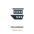 Houseboat vector icon on white background. Flat vector houseboat icon symbol sign from modern transportation collection for mobile