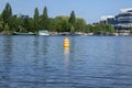 Houseboats At The Amstel River At Amsterdam The Netherlands 25-5-2020 Royalty Free Stock Photo