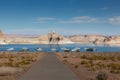 Houseboats Anchored on Lake Powell Royalty Free Stock Photo