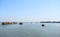 Houseboats in Backwaters in Kerala, India Royalty Free Stock Photo