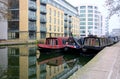 Houseboats in the City. Regents Canal. London