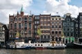 Houseboats and Dutch architecture in Amsterdam