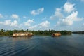 Houseboats on Kerala backwaters Royalty Free Stock Photo