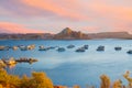 Houseboats naer Wahweap Marina on Lake Powell in Page Arizona Royalty Free Stock Photo