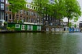 Houseboats in the nieuwe prinsengracht Royalty Free Stock Photo