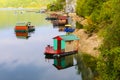 Houseboats of Perucac lake (Serbia) Royalty Free Stock Photo