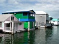 Houseboats on the water Royalty Free Stock Photo