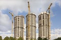 Housebuilding panoramic vew. New towers Royalty Free Stock Photo