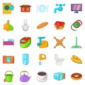 Housecraft icons set, cartoon style Royalty Free Stock Photo