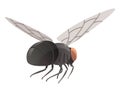 Housefly insect icon. Wildlife symbol in cartoon style. Scary insect. Graphic design element. Entomology closeup color