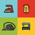 Household appliances color icons on background Royalty Free Stock Photo