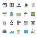 Household appliances and electronics icons Royalty Free Stock Photo