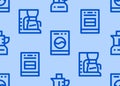 Household Appliances, Electronics Store Seamless Pattern with Line Icon. Vector Illustration Flat style. Included Icons Royalty Free Stock Photo