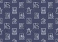 Household Appliances, Electronics Store Seamless Pattern with Line Icon. Vector Illustration Flat style. Included Icons Royalty Free Stock Photo