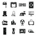 Household appliances icons set, simple style Royalty Free Stock Photo