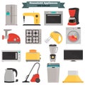 Household appliences color flat icons set Royalty Free Stock Photo